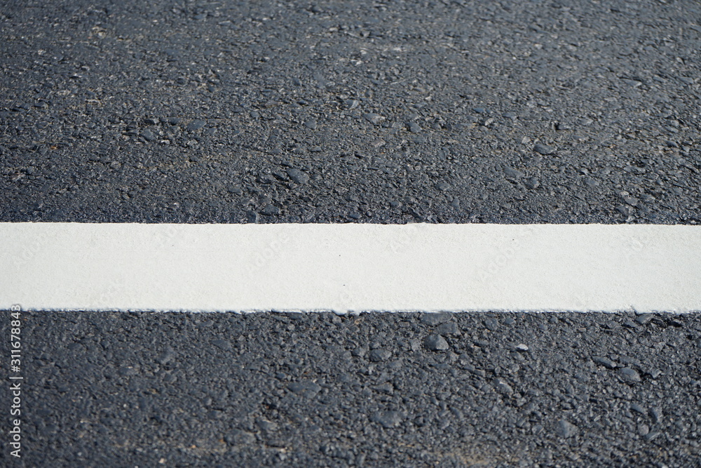 Fototapeta premium White traffic color line Under construction