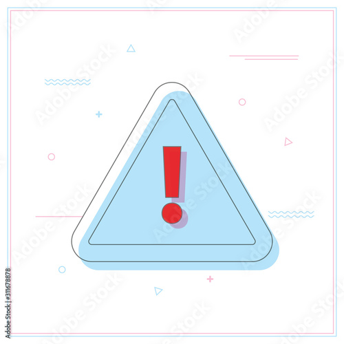 Attention warning attacker alert sign with exclamation mark. beware alertness of internet danger symbol.