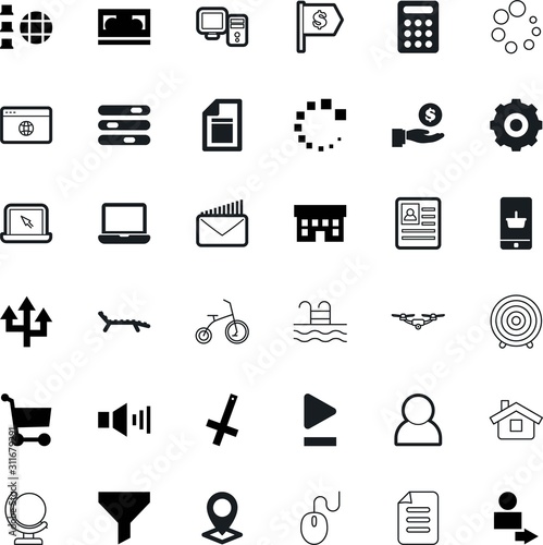 web vector icon set such as: loader, contour, up, spam, businessman, beach, residence, power, gps, group, cost, swim, shadow, equalizer, multicopter, route, machinery, vintage, entertainment