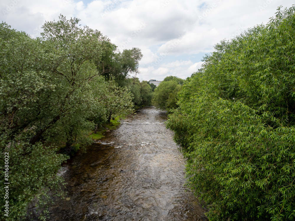Fototapeta premium Dreisam river at Freiburg, Germany
