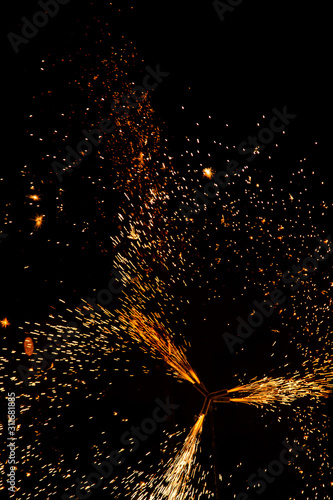 fireworks sparks on black background © studybos