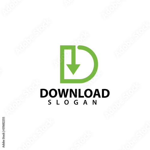 Free Download download logo template design vector, illustration icon - GFXLoad