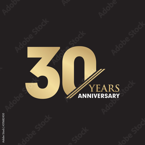 30th Year anniversary emblem logo design vector template