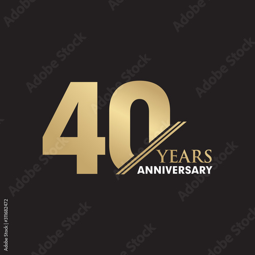 40th Year anniversary emblem logo design vector template