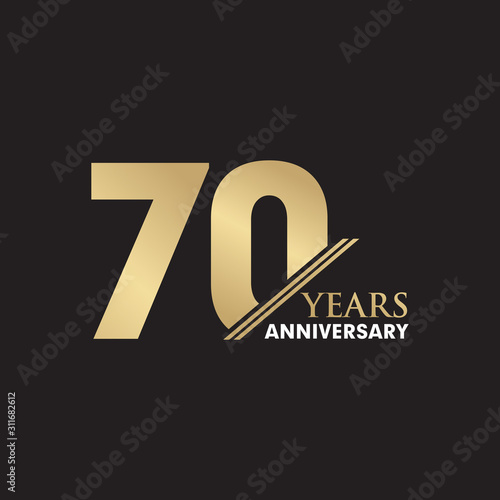 70th Year anniversary emblem logo design vector template