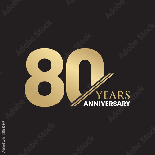 80th Year anniversary emblem logo design vector template