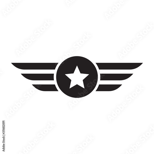 Military emblem logo design vector template