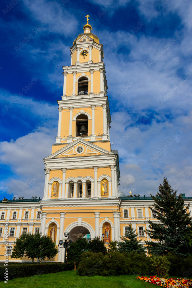 Bell tower of Holy Trinity-Saint Seraphim-Diveyevo Monastery in Diveyevo, Russia