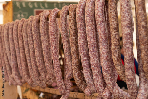 Traditional romanian dried sausages