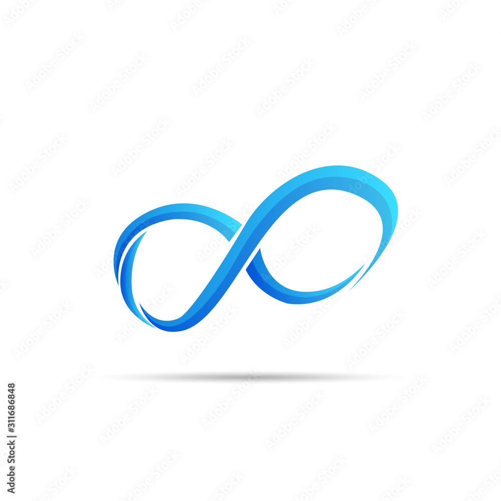 Infinity icon logo design vector template with gradient color. Infinity icon logo design vector template with gradient color.