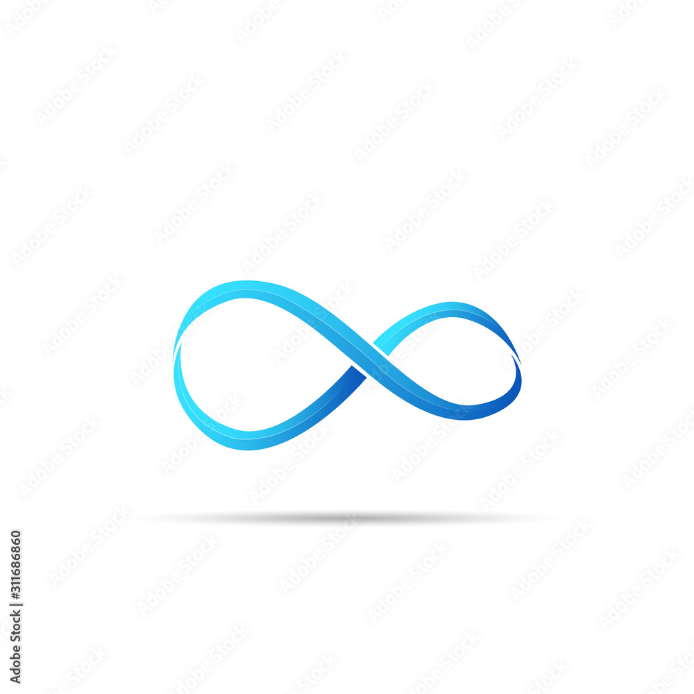 Infinity icon logo design vector template with gradient color. 