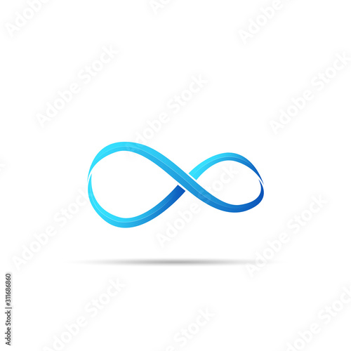 Infinity icon logo design vector template with gradient color. 