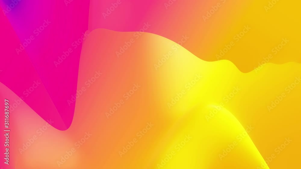 4k seamless loop with abstract fluid red yellow gradients, inner glow wavy surface. Beautiful color gradients as abstract liquid background, smooth animation. 3d in flat pleasant modern style