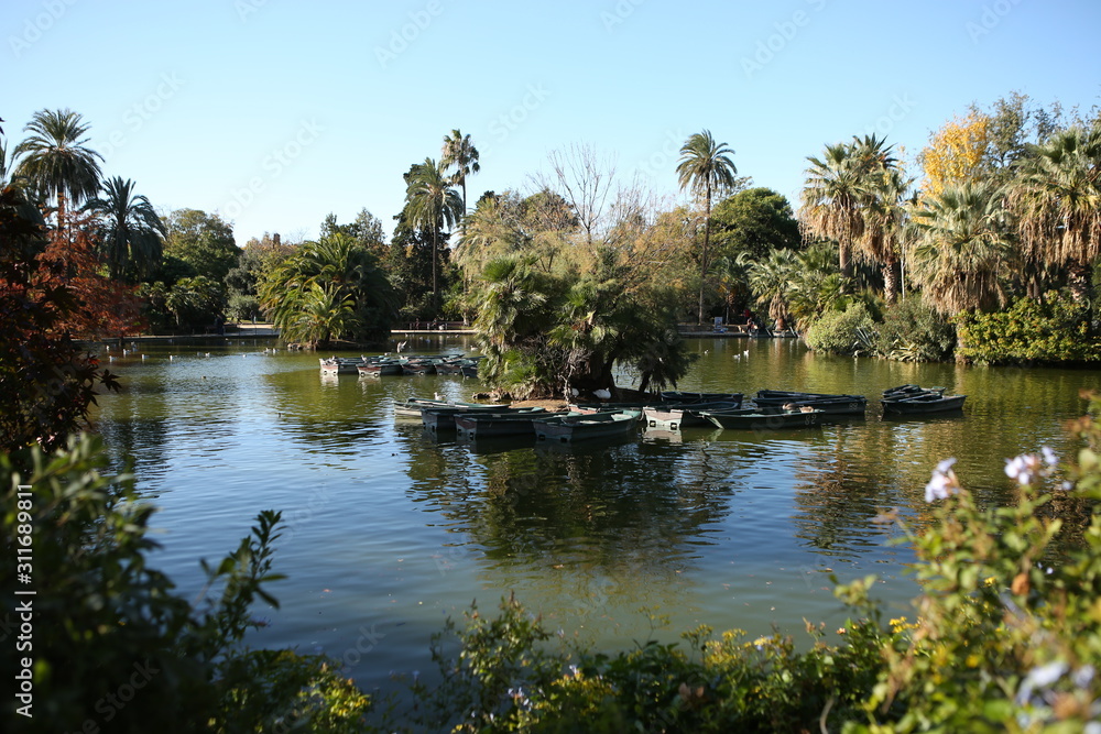 2019, Barcelona, Spain, The lake in the Parc de la Ciutadella