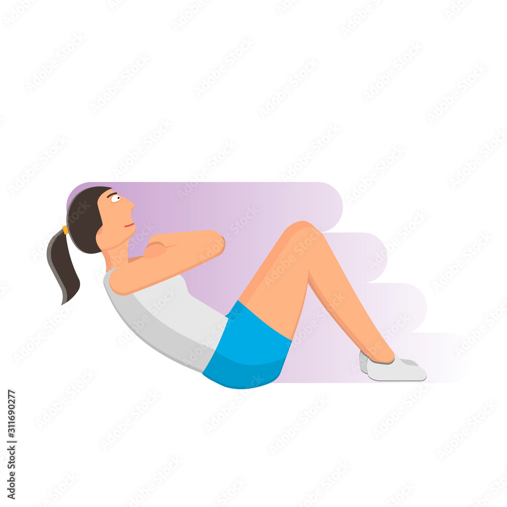 Fitness. The girl is engaged in sports. Vector illustration Fitness. The girl is engaged in sports. Vector illustration