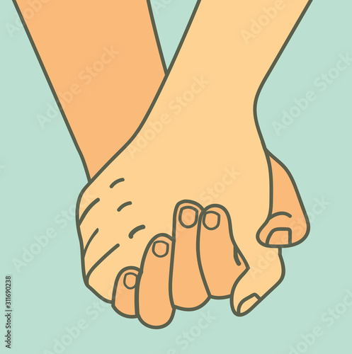 holding hands promise sign vector