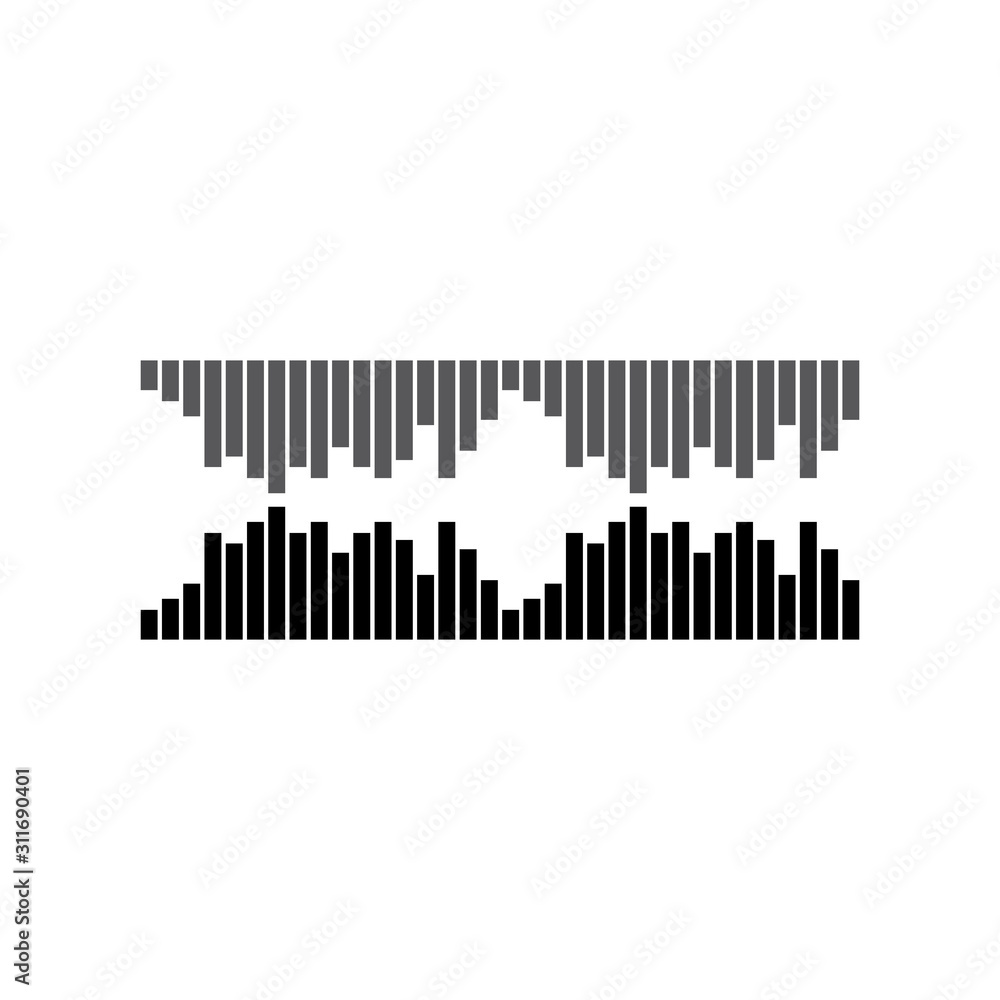 Audio technology, music sound waves vector icon illustration Audio technology, music sound waves vector icon illustration