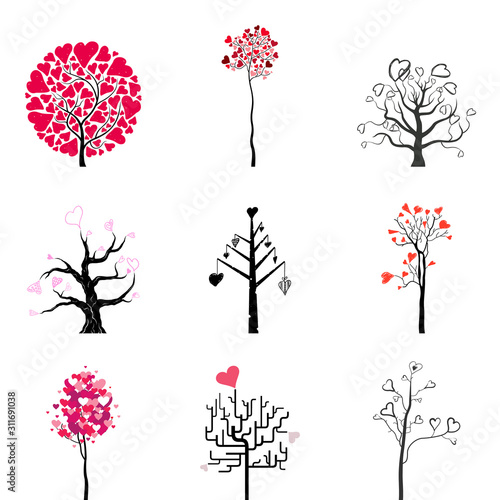 Tree heart set