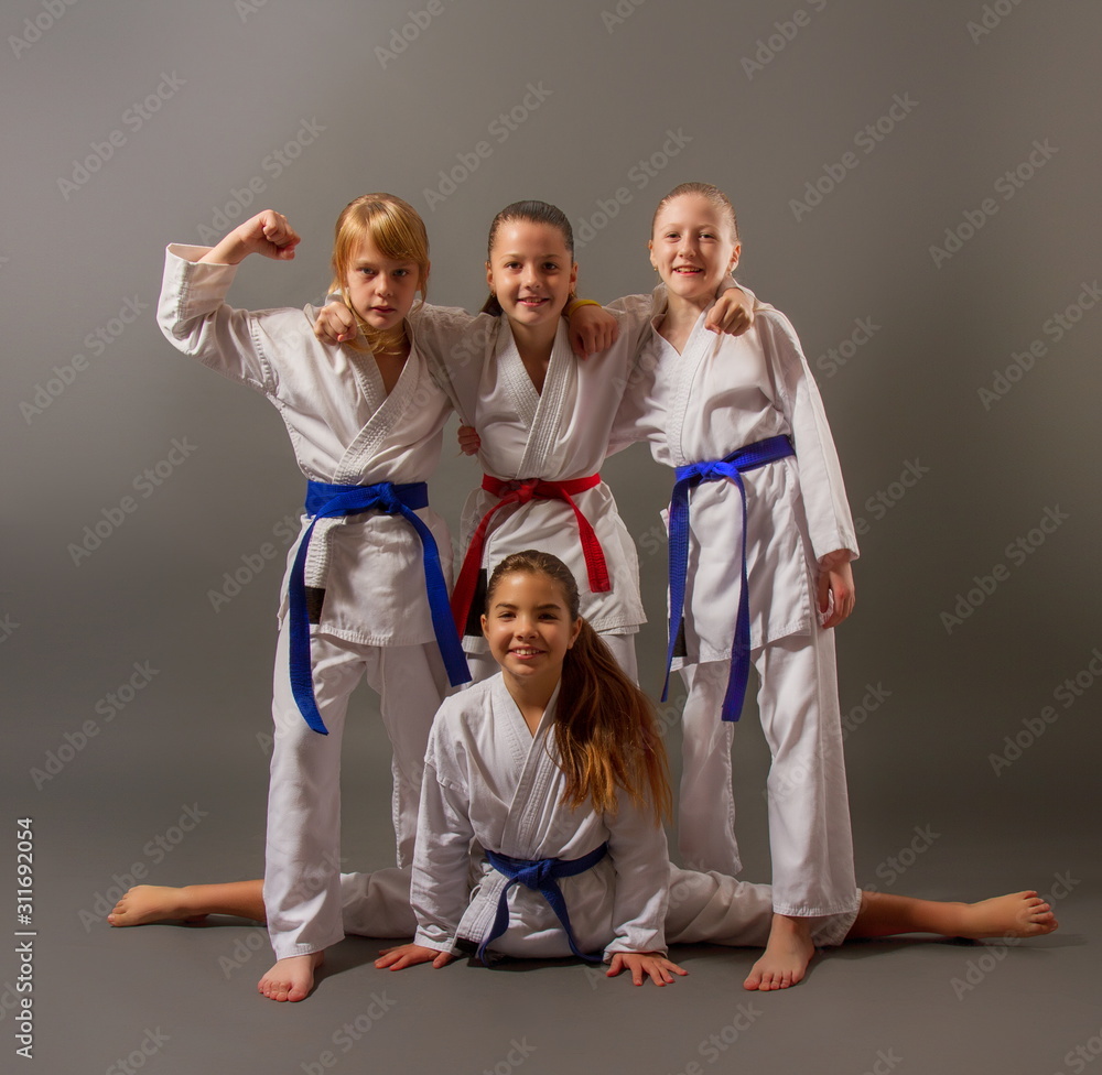 karate girls posing