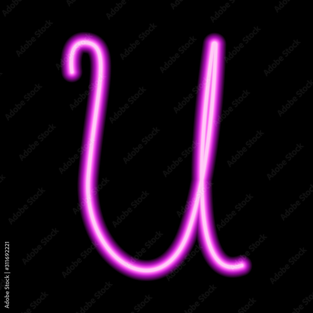 Fototapeta premium neon pink letter 