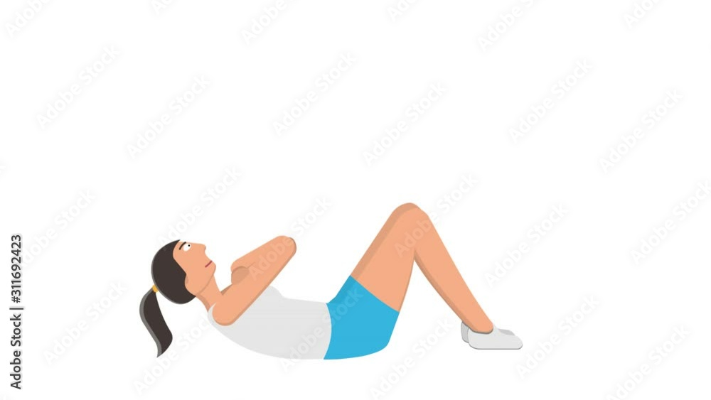 Animation of fitness. The girl is engaged in sports, video with the included alpha channel. Cartoon Animation of fitness. The girl is engaged in sports, video with the included alpha channel. Cartoon