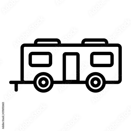 House on Wheels icon vector. A thin line sign. Isolated contour symbol illustration © vectorwin
