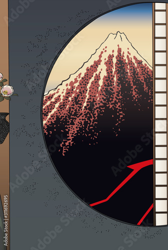 山下白雨＆真崎邊より水神の森内川関屋の里を見る圖