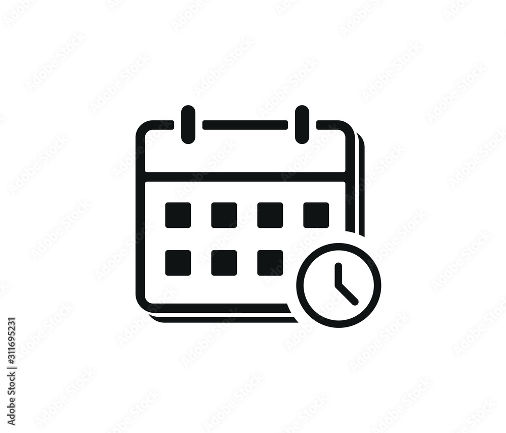 calendar clock trendy icon vector symbol calendar clock trendy icon vector symbol