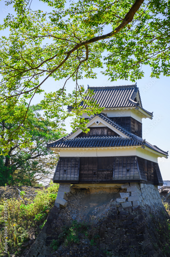 Landscape view of Kumamoto japanese castle view in Kyushu Japan. Landscape view of Kumamoto japanese castle view in Kyushu Japan.