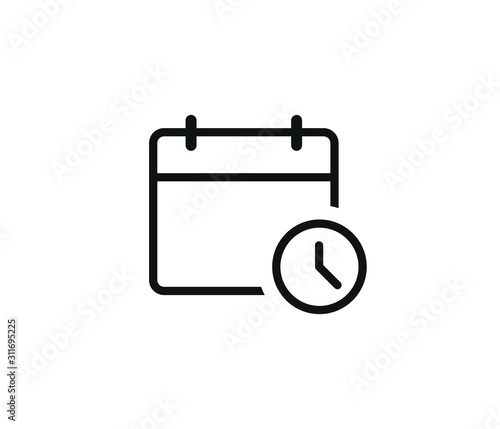 calendar clock trendy icon vector symbol