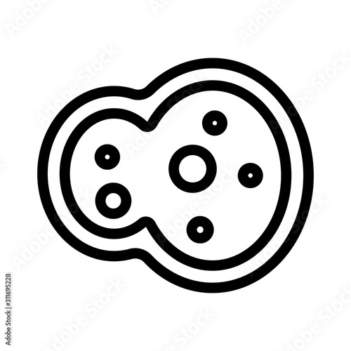 Bacterium icon vector. A thin line sign. Isolated contour symbol illustration