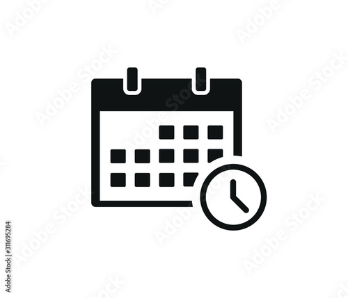 calendar clock trendy icon vector symbol © premium design