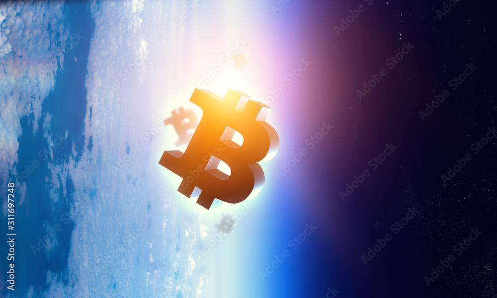 Crypto currency world . Mixed media Crypto currency world . Mixed media