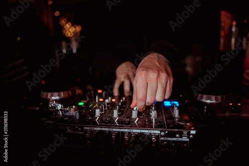 nightclub parties DJ. sound equipment