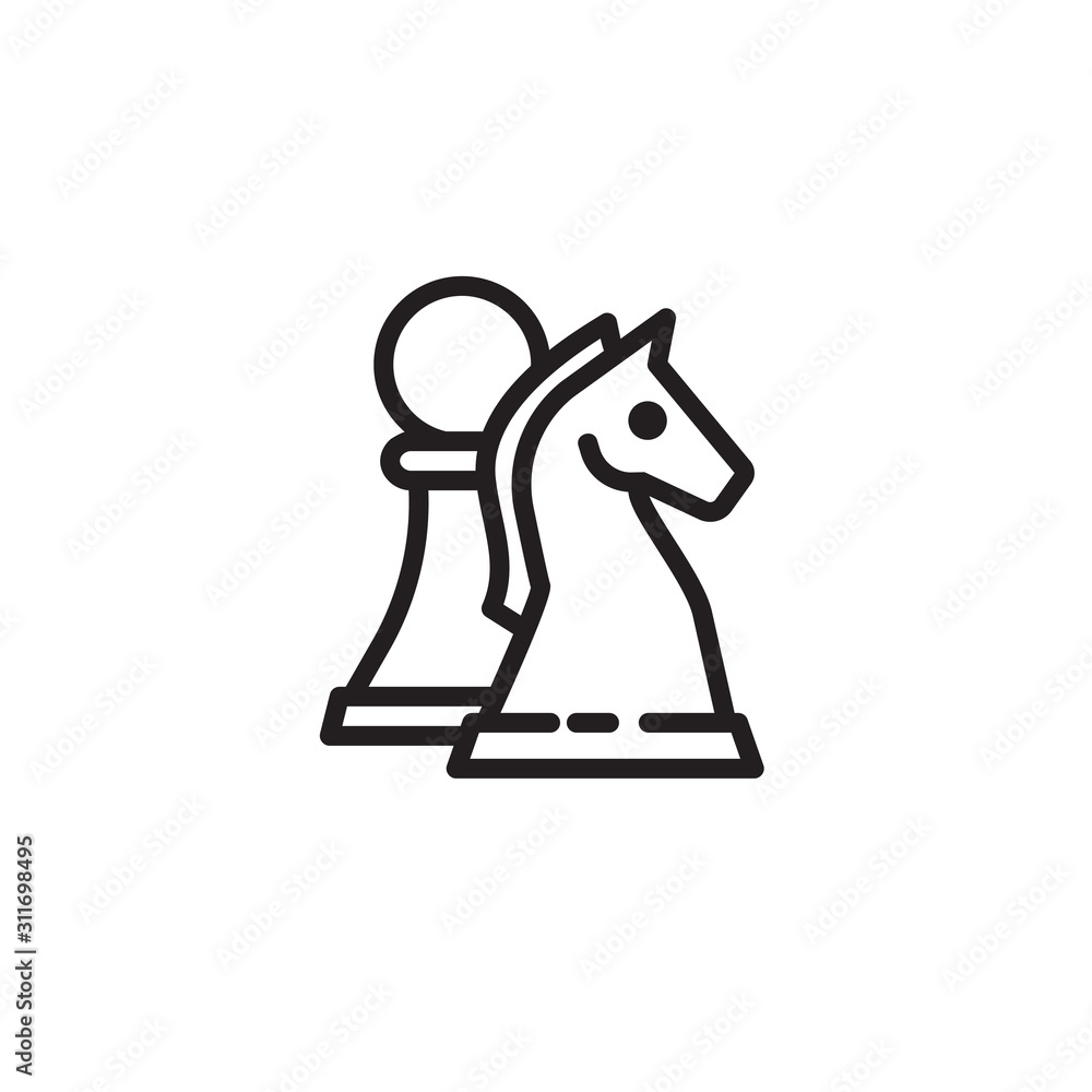 Outlined chess pawn symbol