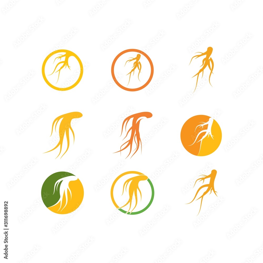 ginseng logo vector