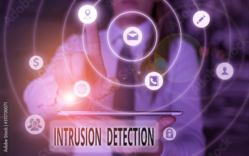 Принти на полотні Text sign showing Intrusion Detection