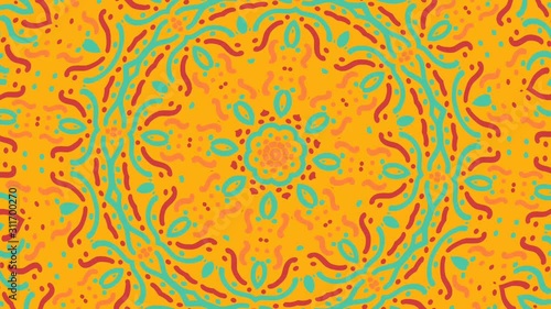 Ornate Circular Mandala Multicolored Video background For Your Project