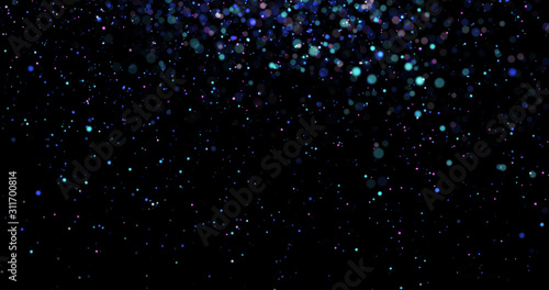Flying dust particles on a black background © Yuriy