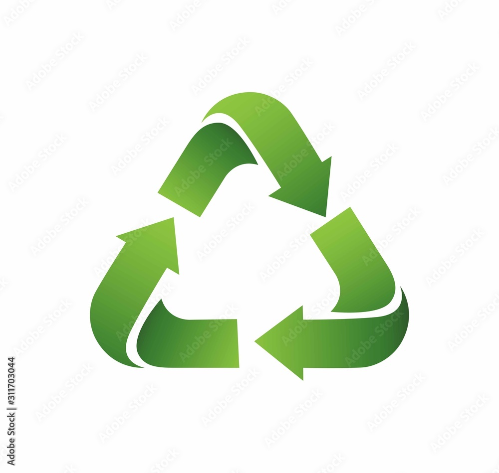 Recycle, go green triangle arrow in green gradient color logo, icon symbol illustration editable logo Recycle, go green triangle arrow in green gradient color logo, icon symbol illustration editable logo