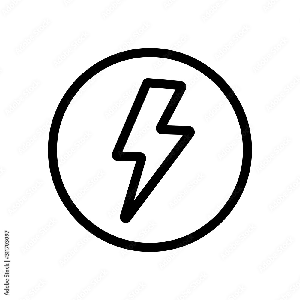 Gently energize the icon vector. A thin line sign. Isolated contour symbol illustration Gently energize the icon vector. A thin line sign. Isolated contour symbol illustration