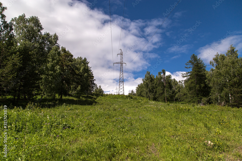 Obraz premium An image of a power pole.