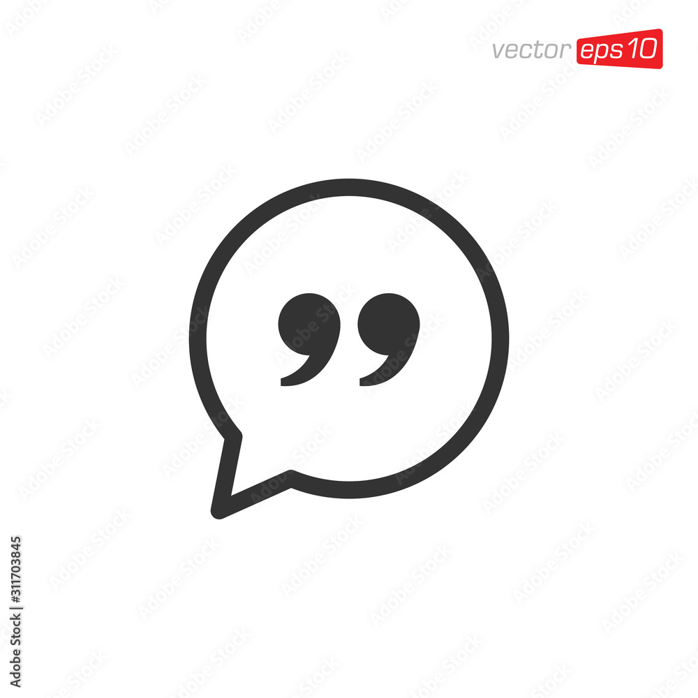 Quote Mark Icon Design Illustration Quote Mark Icon Design Illustration