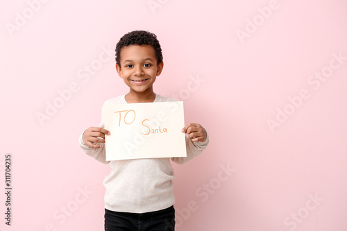 Cute African-American boy w...