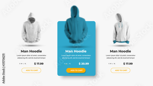 Set of vector product card templates for online clothing store. UI web banner design