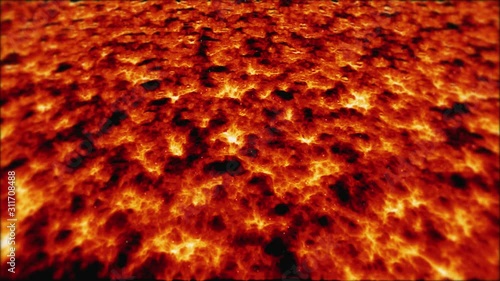 surface of red Orange lava flowing down background 3d rendering