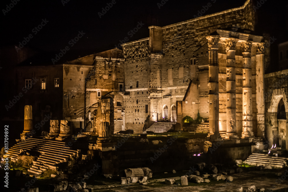 Italy / Rome 14. December 2019 The ruins of the roman forum