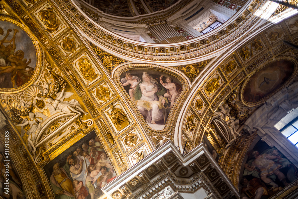 Italy / Rome 14. December 2019 Basilica of Santa Maria Maggiore, photo of one of the halls