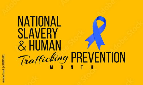 vector Illustration on the theme of National slavery and human trafficking prevention month of January.