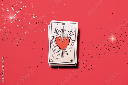 tarot card three of swords top view
